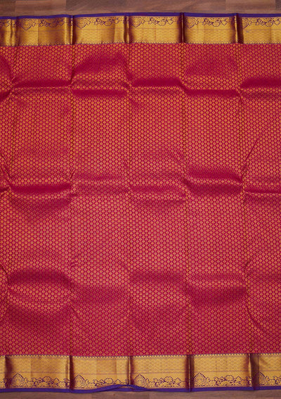 Rani Pink Zariwork Pure Silk Designer Saree - Koskii
