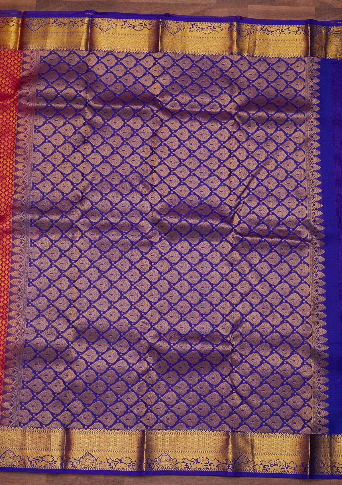 Rani Pink Zariwork Pure Silk Designer Saree - Koskii