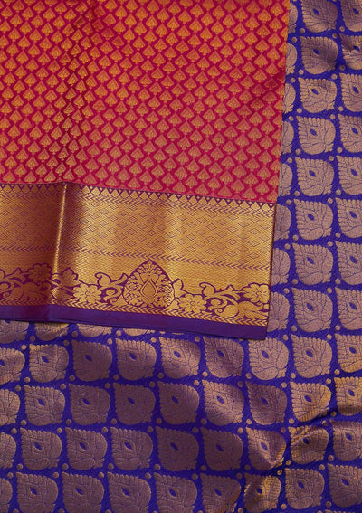 Rani Pink Zariwork Pure Silk Designer Saree - Koskii