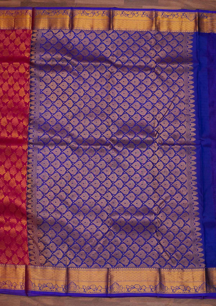Rani Pink Zariwork Pure Silk Designer Saree - Koskii