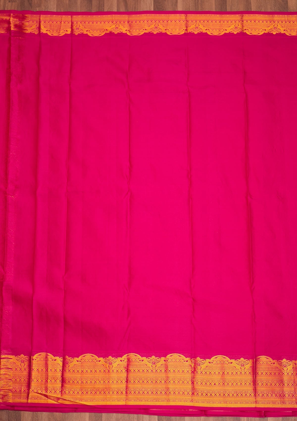 Rani Pink Zariwork Pure Silk Saree - Koskii