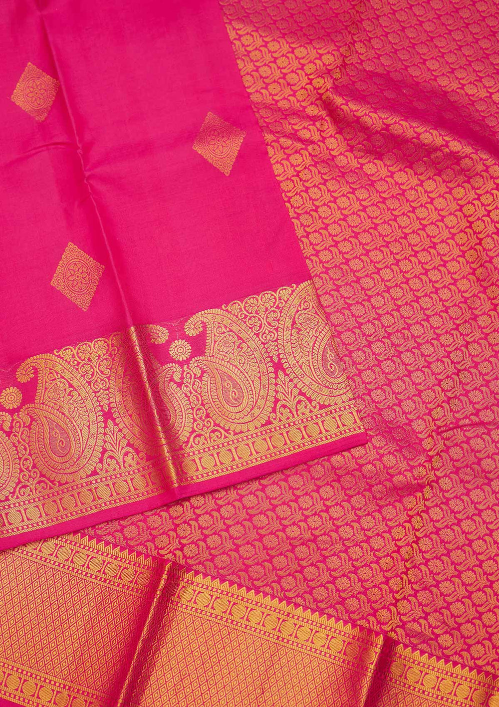 Rani Pink Zariwork Pure Silk Saree - Koskii