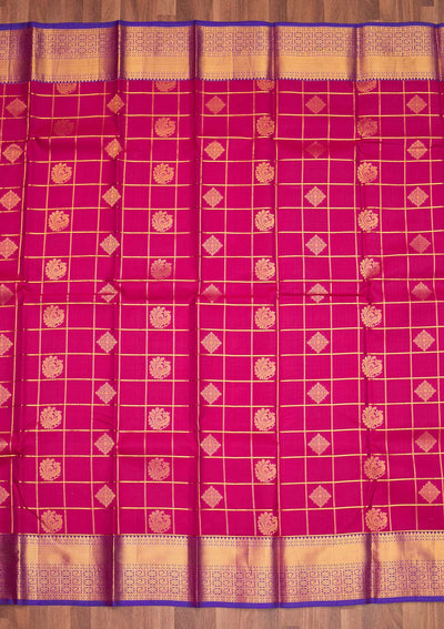 Rani Pink Zariwork Pure Silk Saree - Koskii