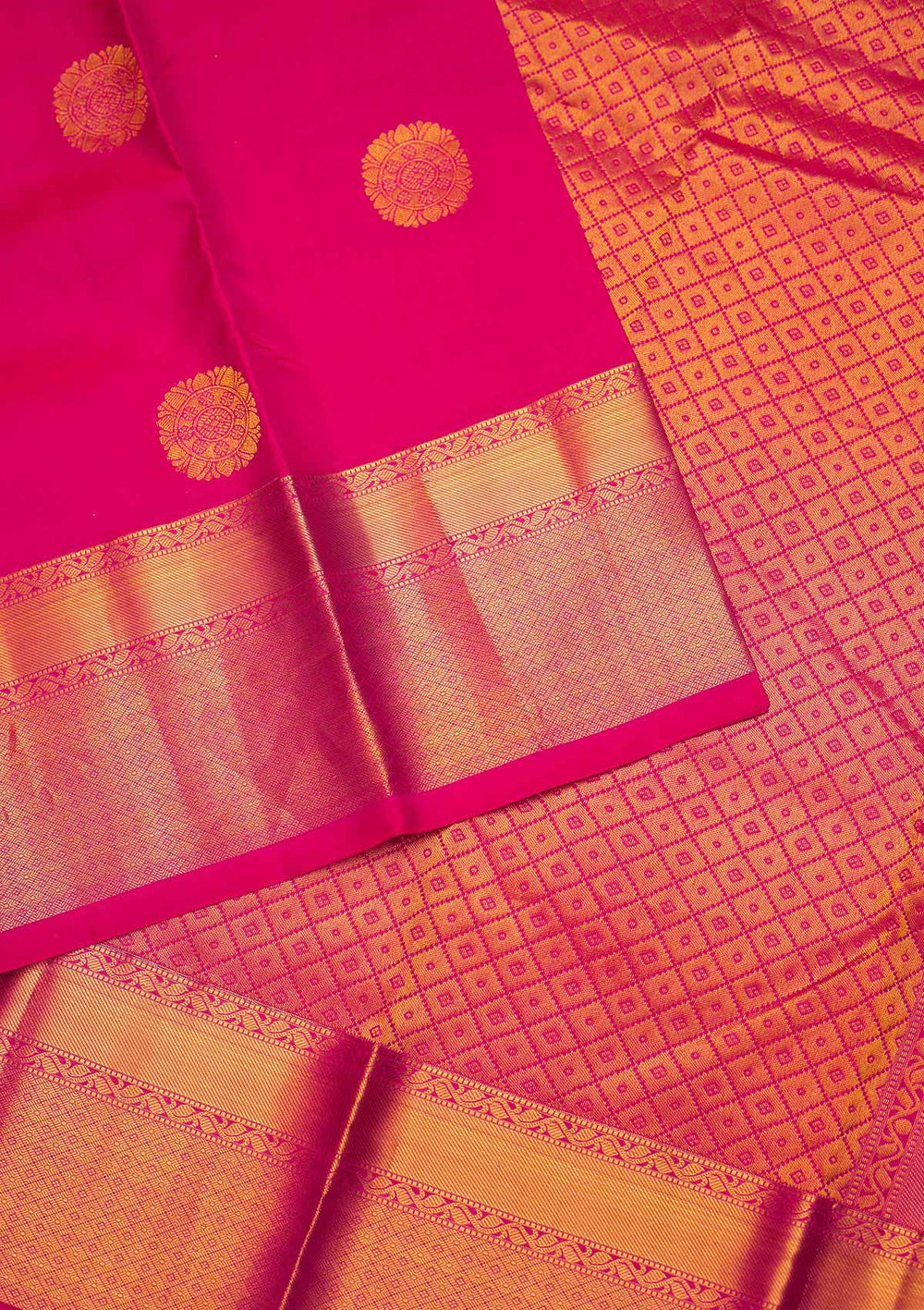 Rani Pink Zariwork Pure Silk Saree - Koskii