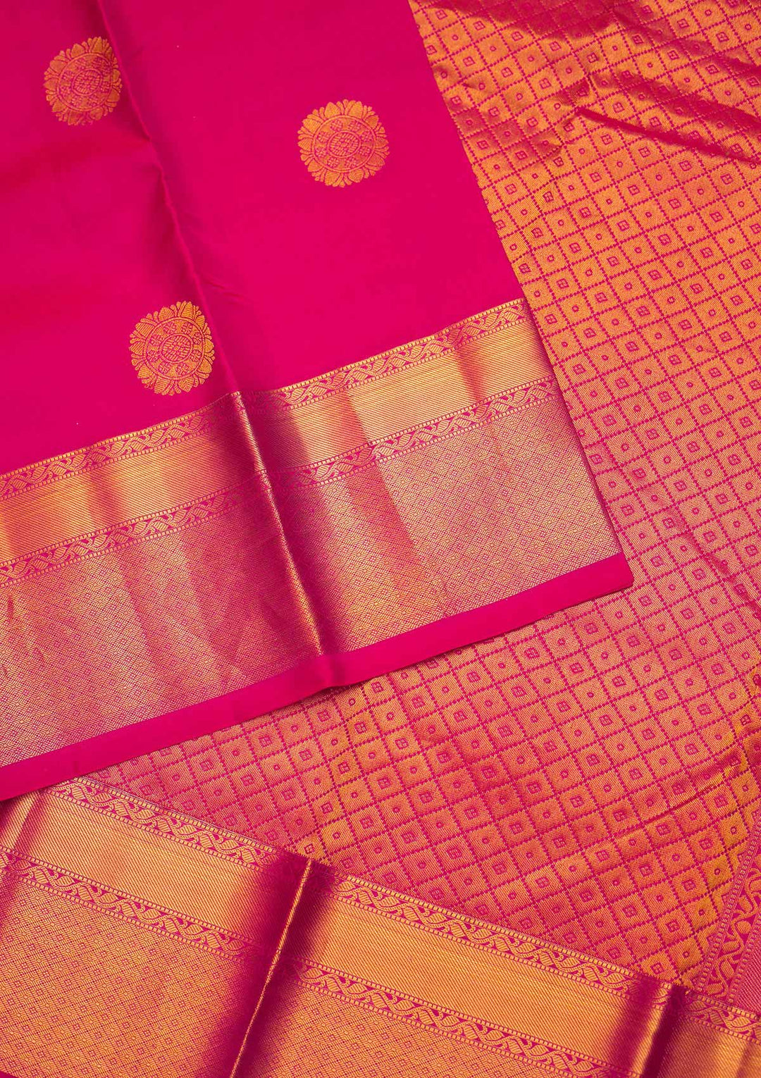Rani Pink Zariwork Pure Silk Saree - Koskii