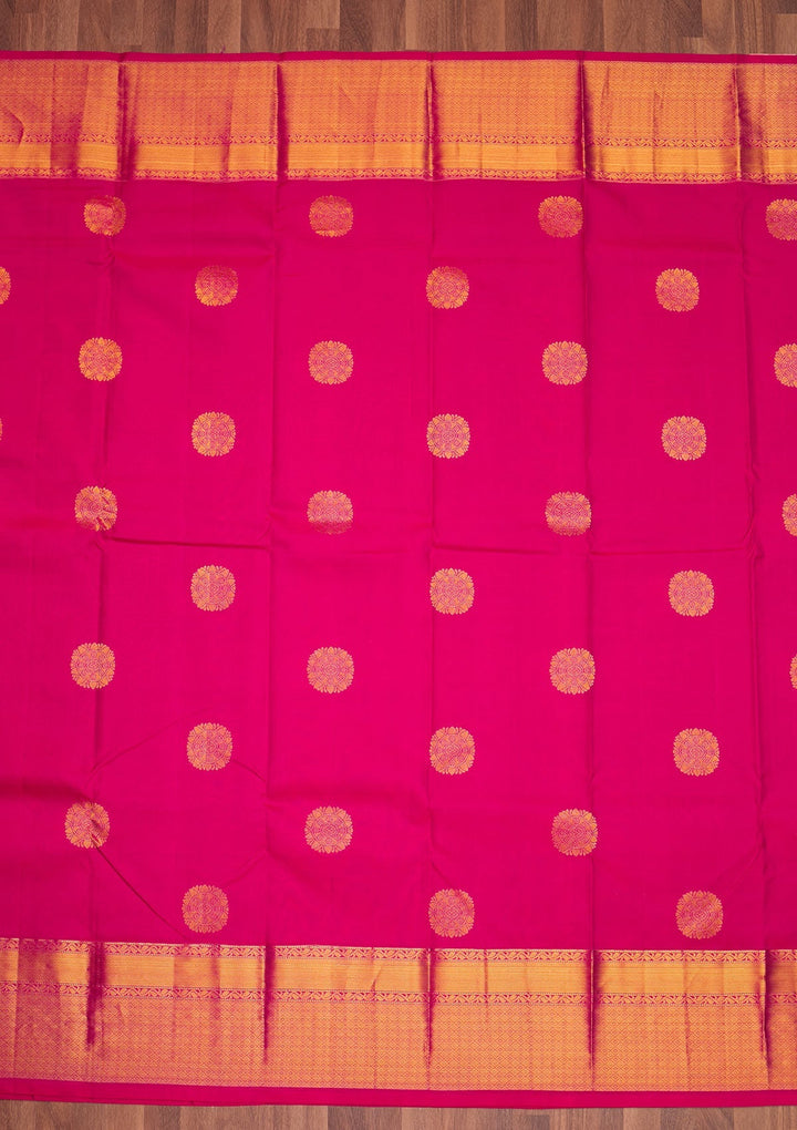 Rani Pink Zariwork Pure Silk Saree - Koskii