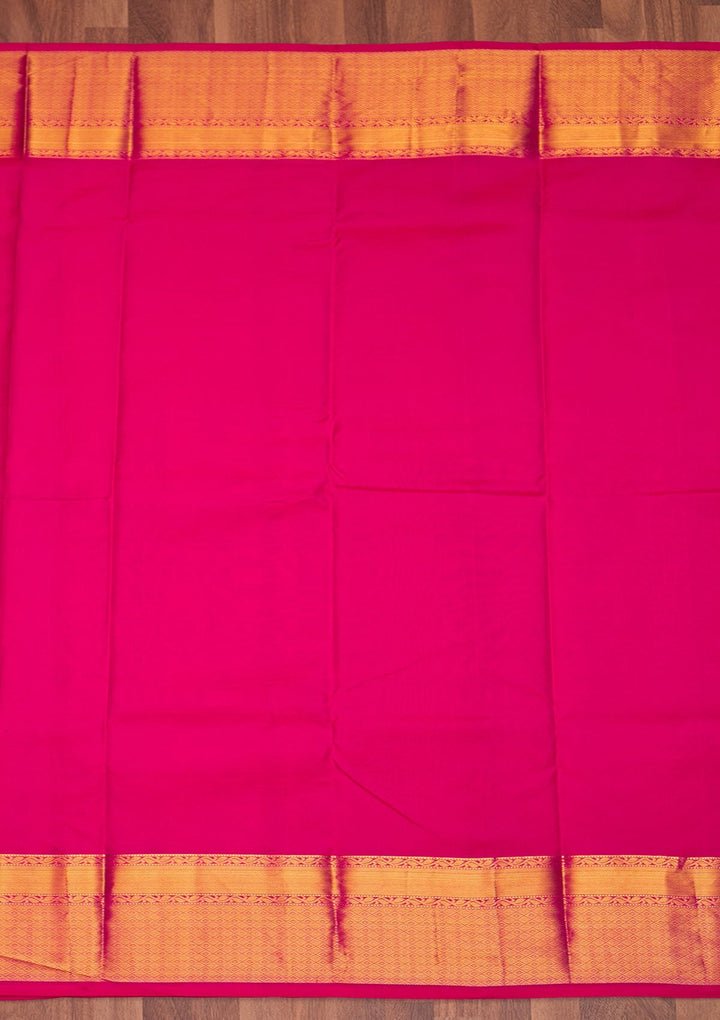 Rani Pink Zariwork Pure Silk Saree - Koskii