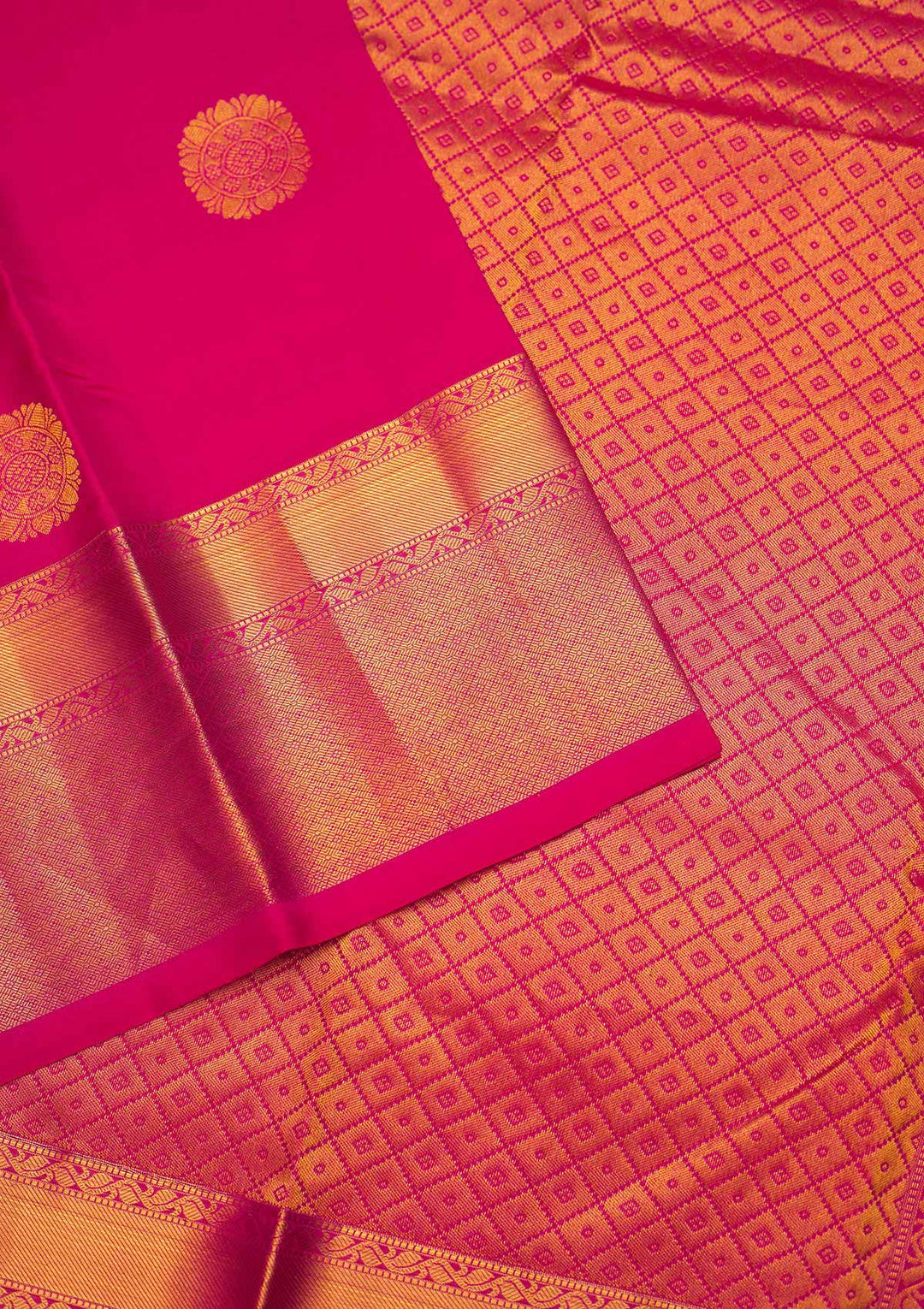 Rani Pink Zariwork Pure Silk Saree - Koskii