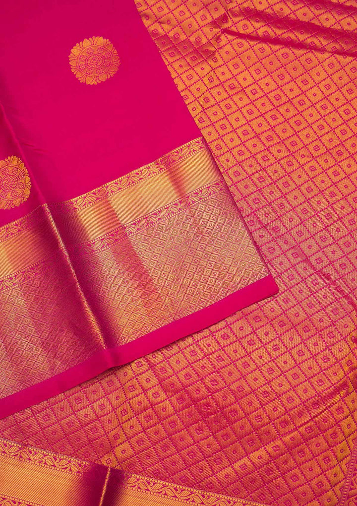 Rani Pink Zariwork Pure Silk Saree - Koskii