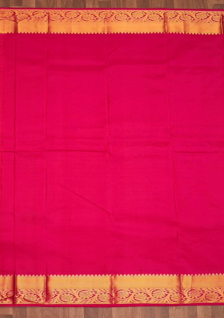 Rani Pink Zariwork Pure Silk Saree - Koskii