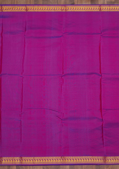 Rani Pink Zariwork Pure Silk Saree-Koskii