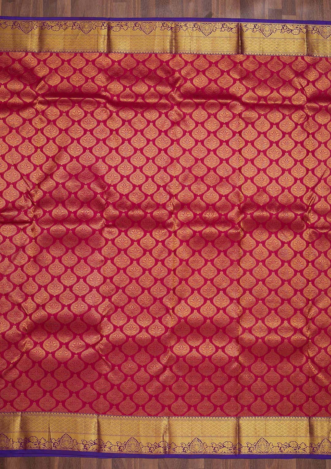 Rani Pink Zariwork Pure Silk Saree-Koskii