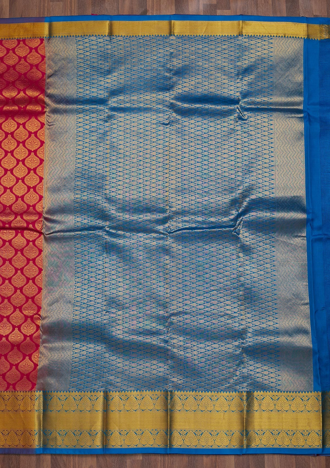 Rani Pink Zariwork Pure Silk Saree-Koskii