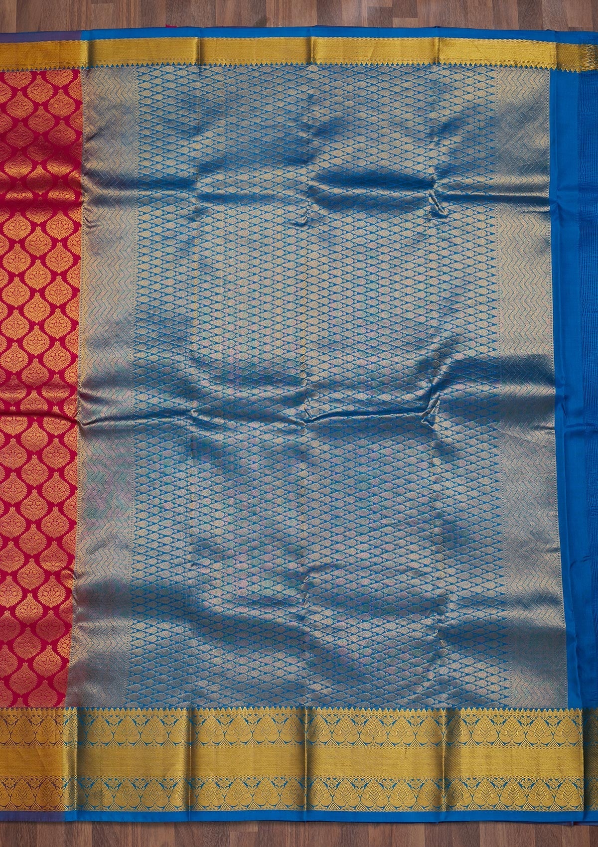 Rani Pink Zariwork Pure Silk Saree-Koskii
