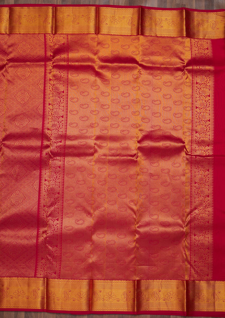 Rani Pink Zariwork Pure Silk Saree-Koskii