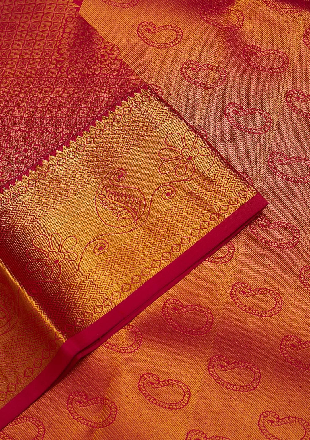 Rani Pink Zariwork Pure Silk Saree-Koskii