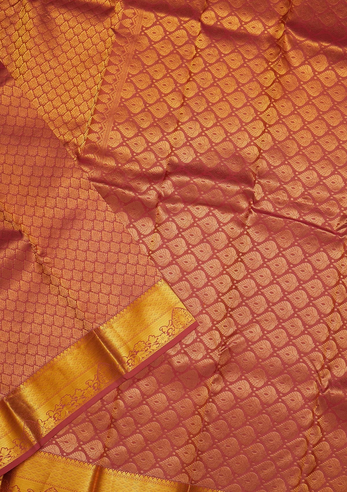 Rani Pink Zariwork Pure Silk Saree-Koskii