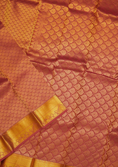 Rani Pink Zariwork Pure Silk Saree-Koskii