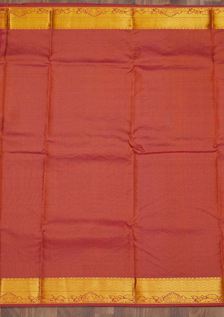 Rani Pink Zariwork Pure Silk Saree-Koskii