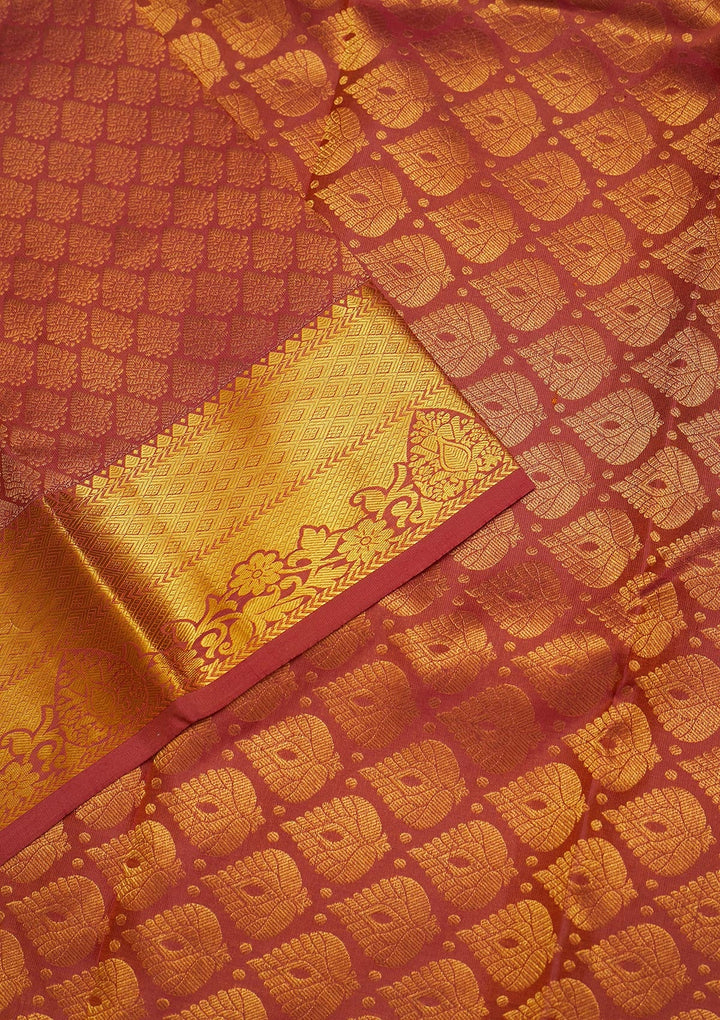 Rani Pink Zariwork Pure Silk Saree-Koskii