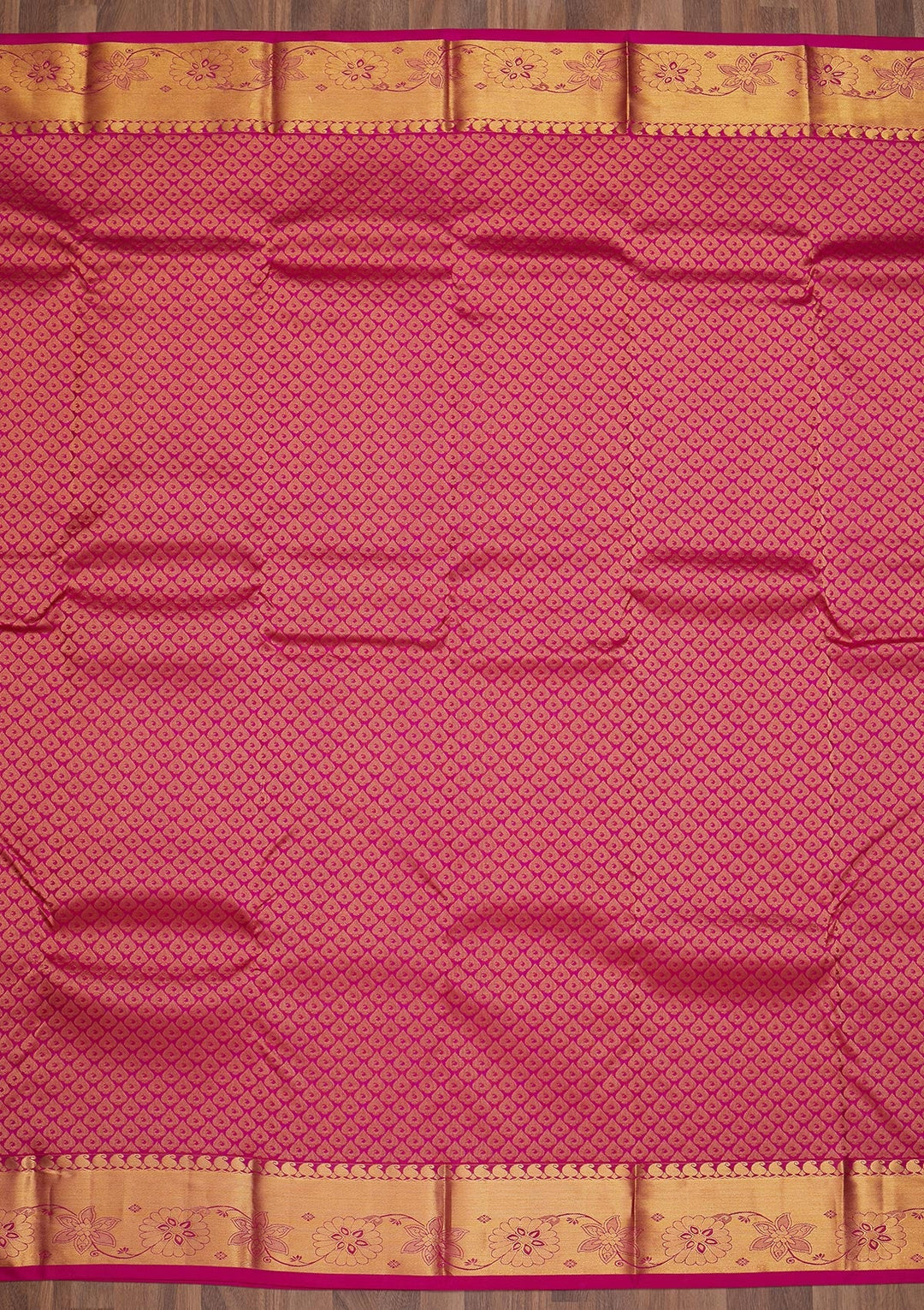 Rani Pink Zariwork Pure Silk Saree-Koskii