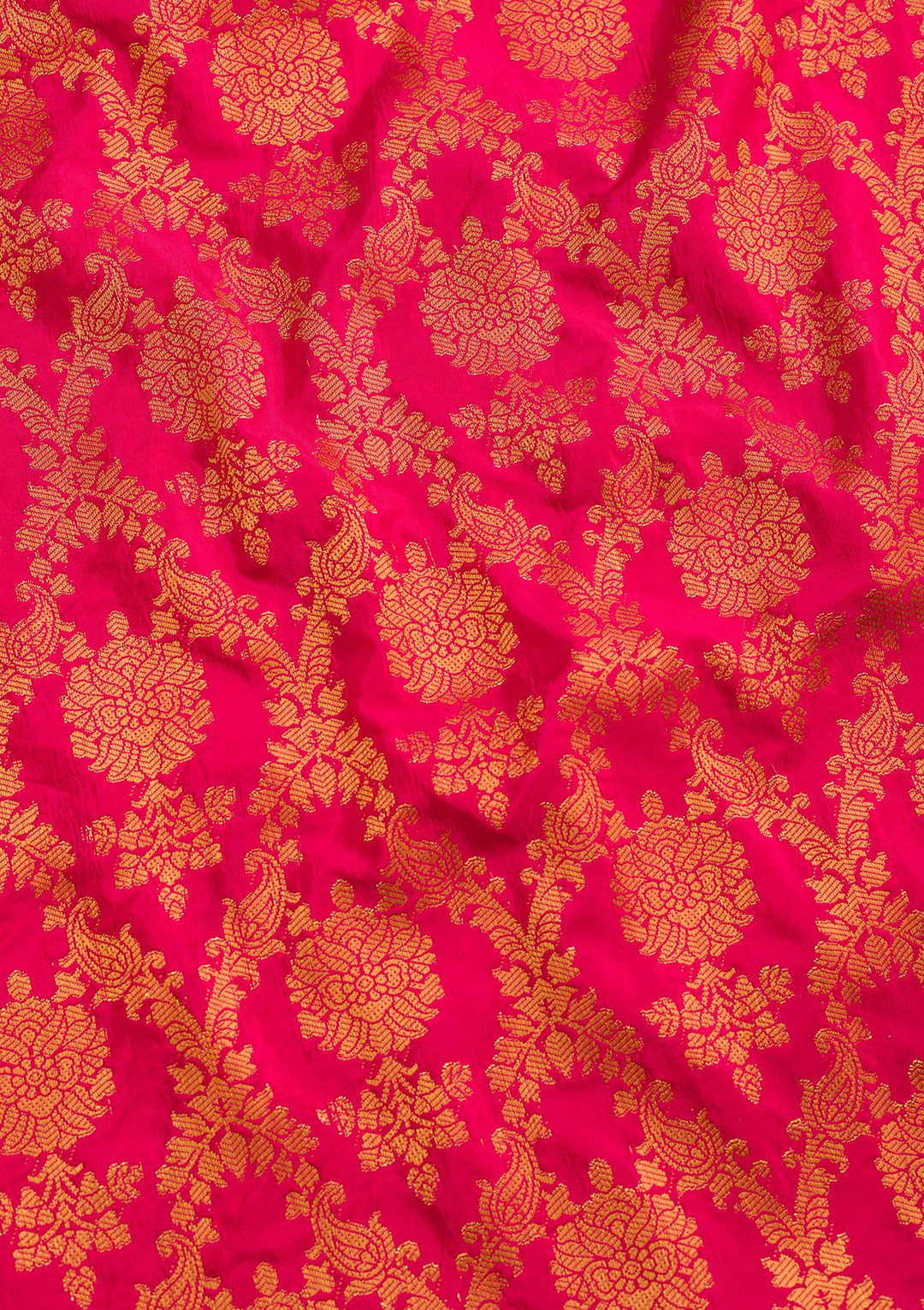 Rani Pink Zariwork Raw Silk Dupatta-Koskii