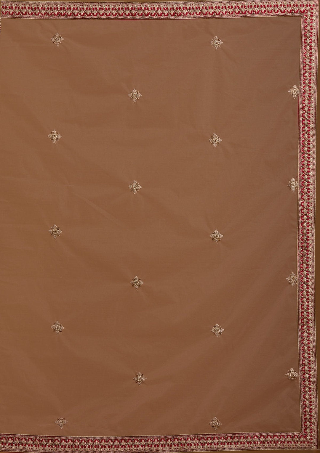 Rani Pink Zariwork Raw Silk Designer Semi-Stitched Lehenga - koskii