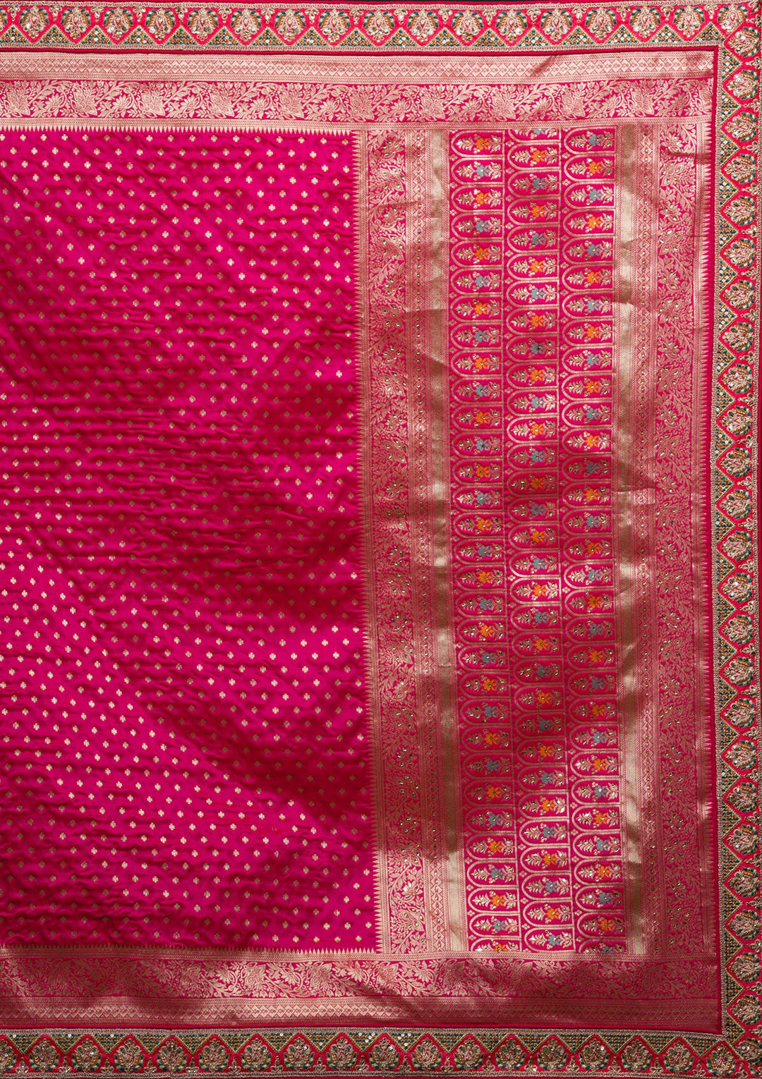 Rani Pink Zariwork Raw Silk Lehenga-koskii
