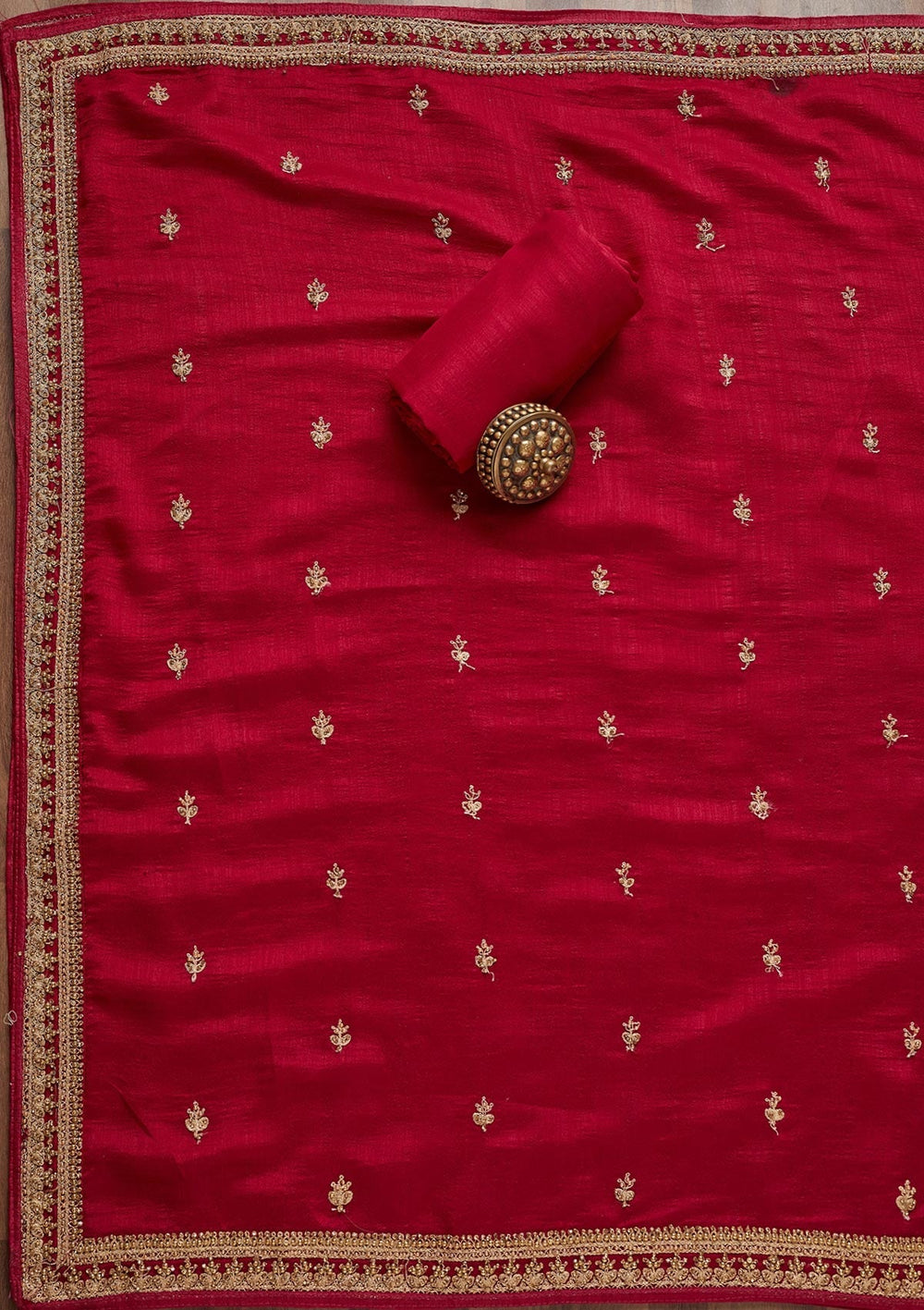 Rani Pink Zariwork Raw Silk Unstitched Salwar Suit - Koskii