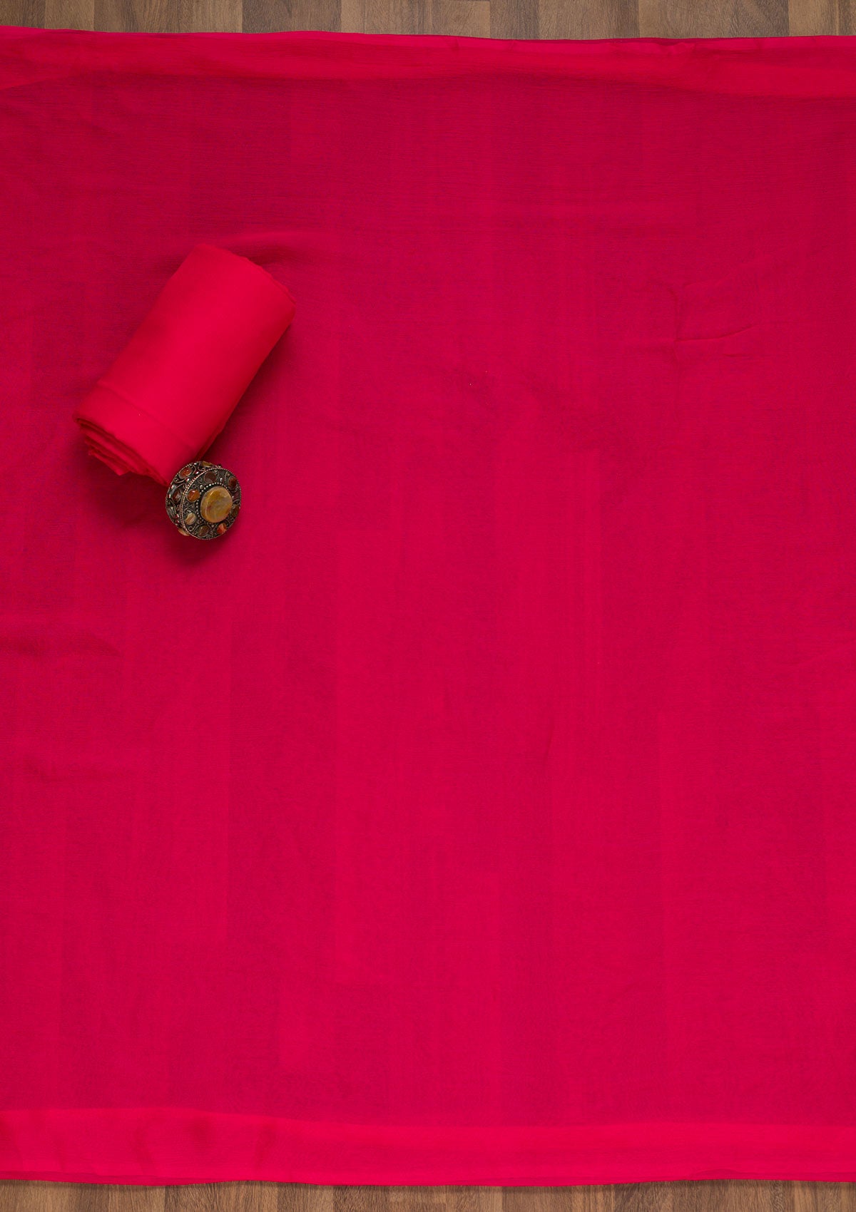 Rani Pink Zariwork Raw Silk Unstitched Salwar Suit-Koskii