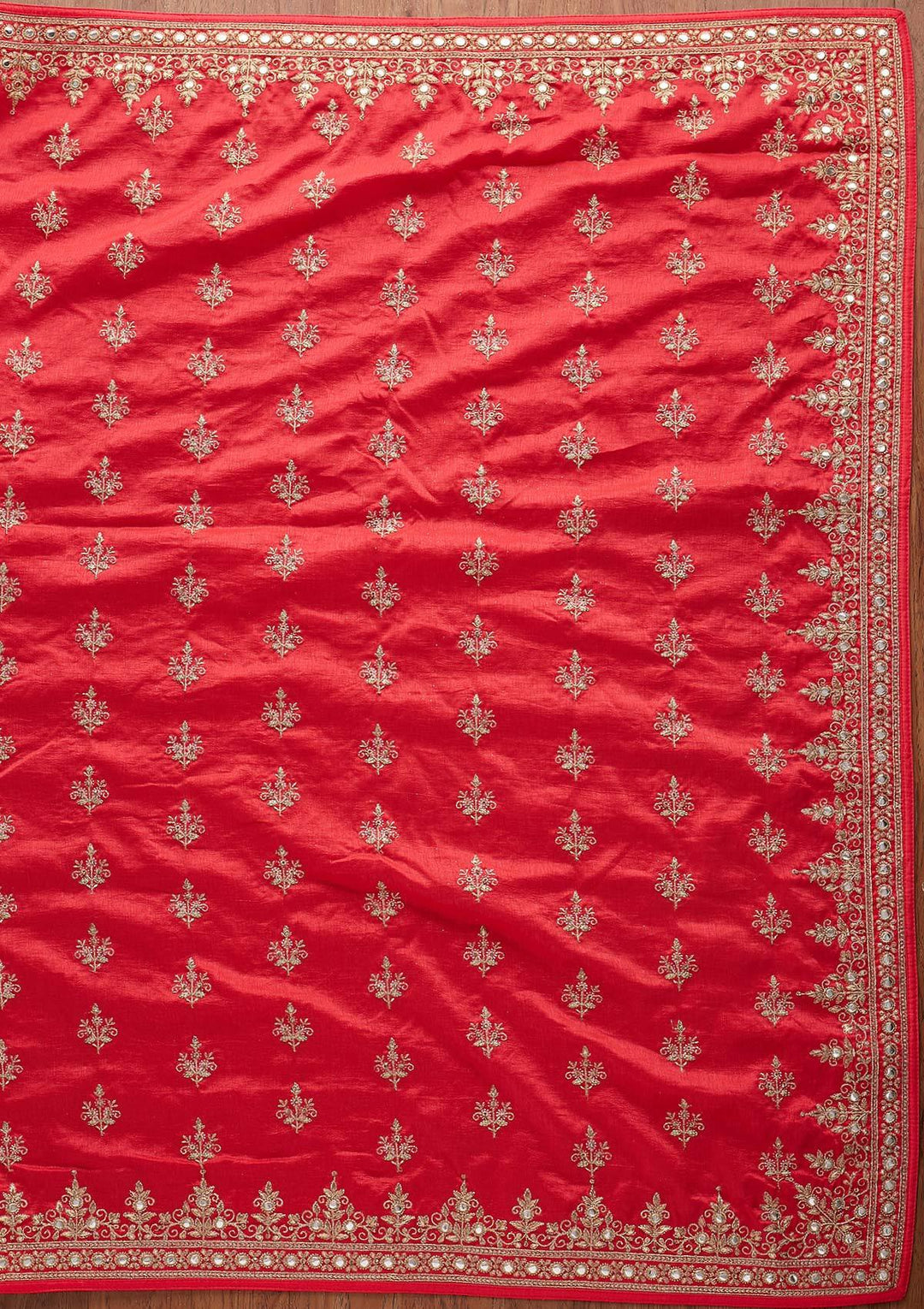Rani Pink Zariwork Raw Silk Designer Saree - koskii