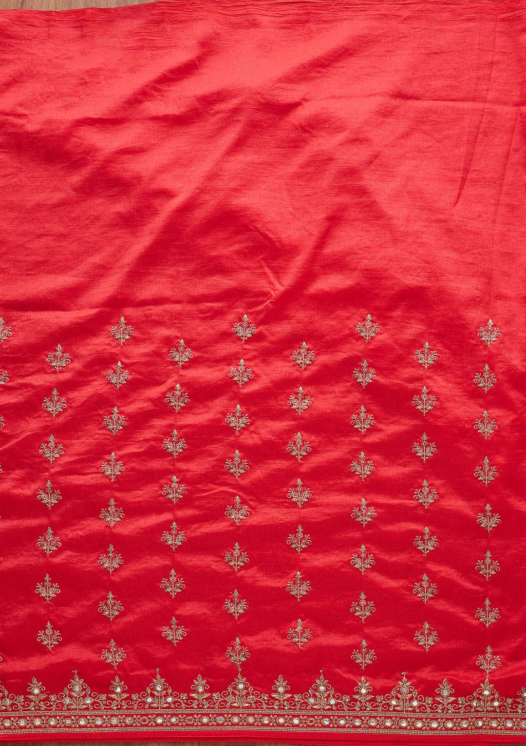 Rani Pink Zariwork Raw Silk Designer Saree - koskii