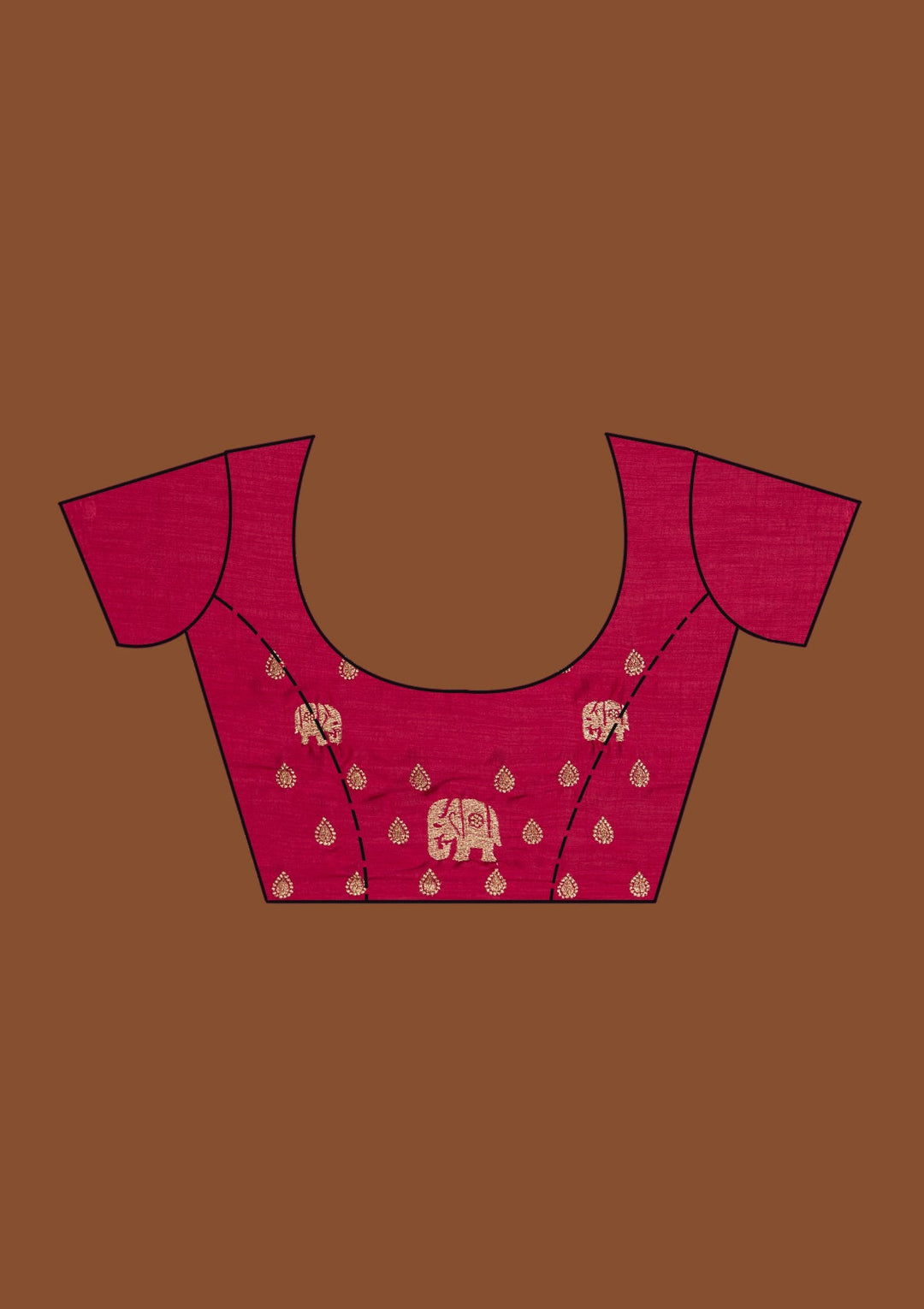 Rani Pink Zariwork Raw Silk Saree - Koskii