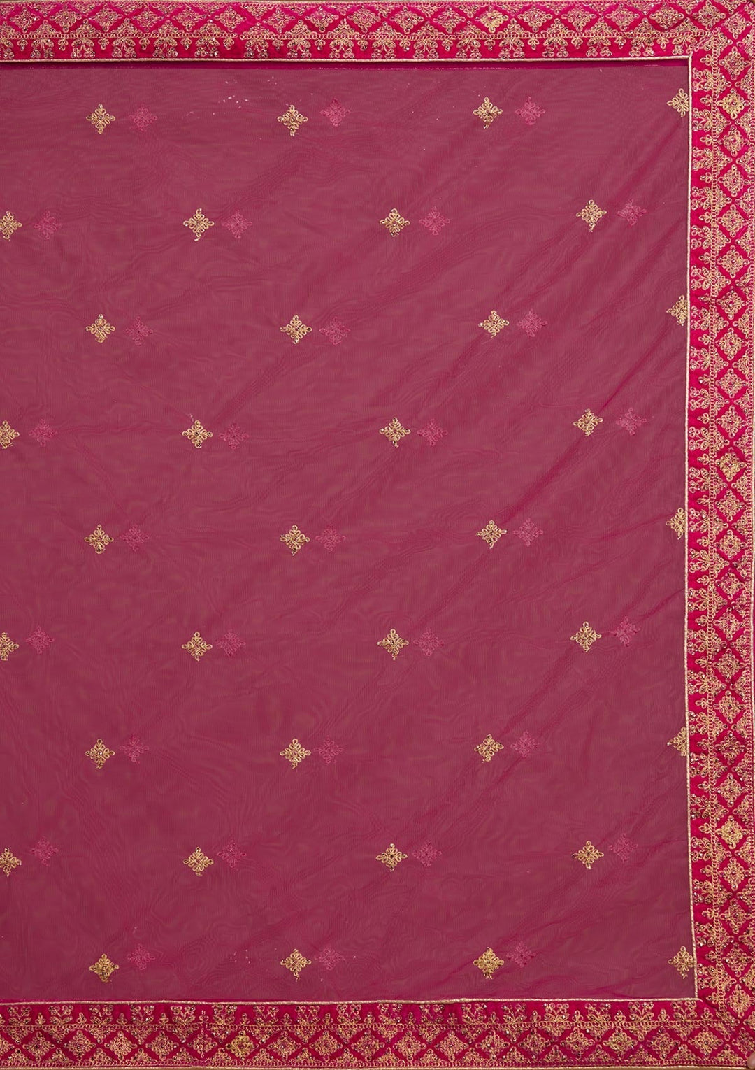 Rani Pink Zariwork Velvet Designer Lehenga-Koskii