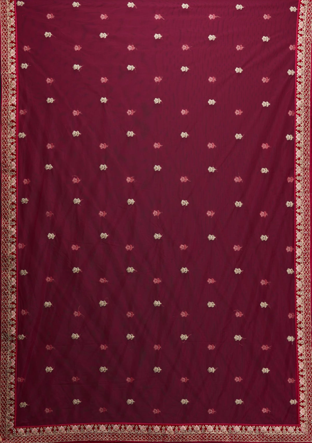 Rani Pink Zariwork Velvet Designer Lehenga - Koskii