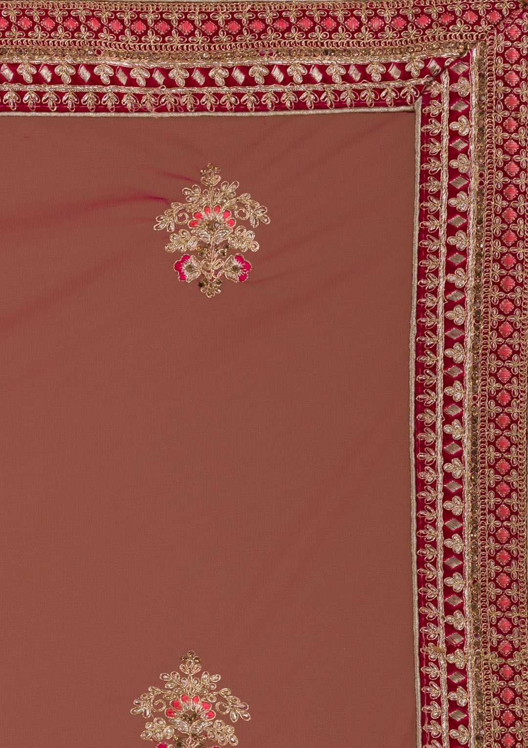 Rani Pink Zariwork Velvet Designer Lehenga-Koskii