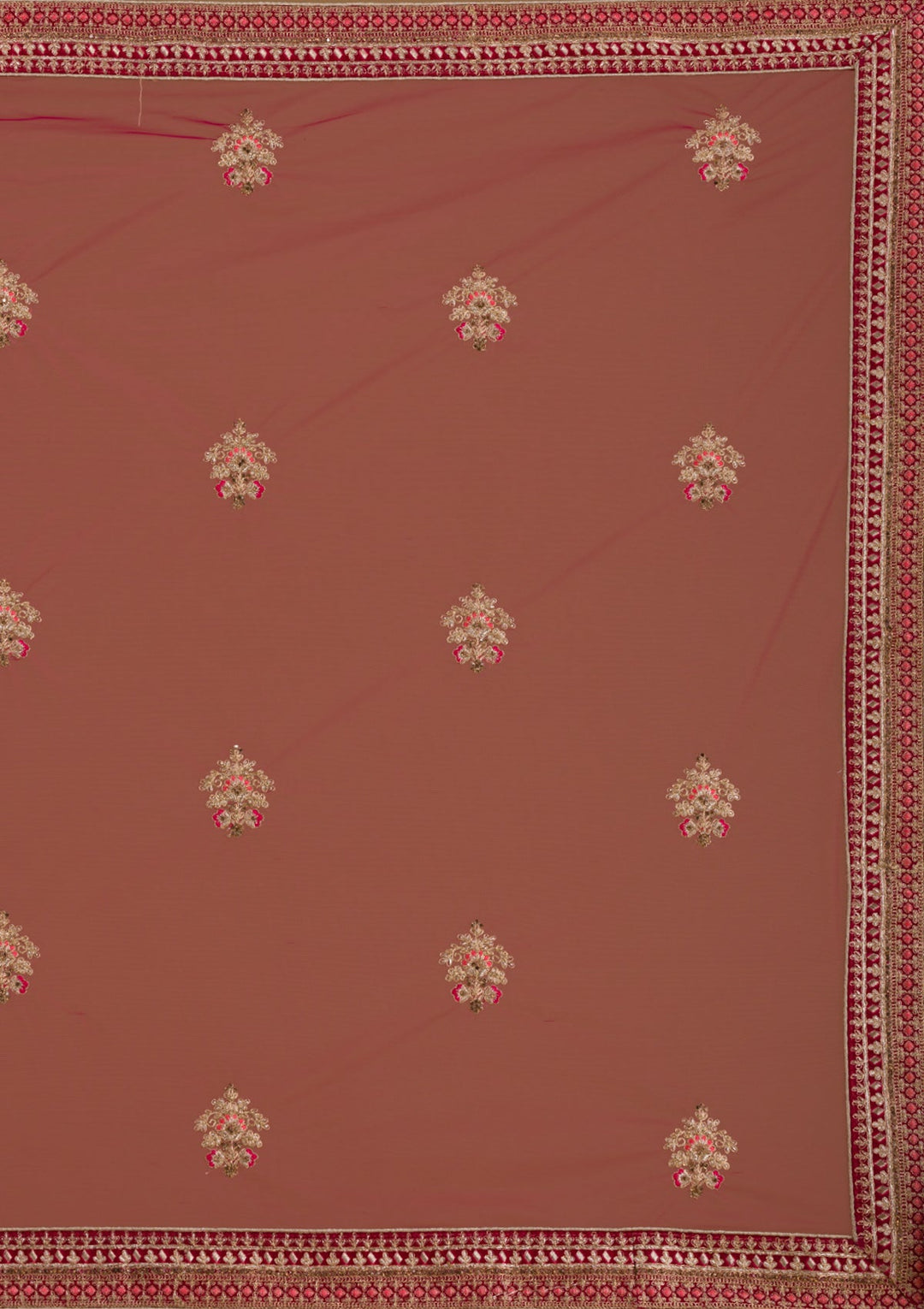 Rani Pink Zariwork Velvet Designer Lehenga-Koskii