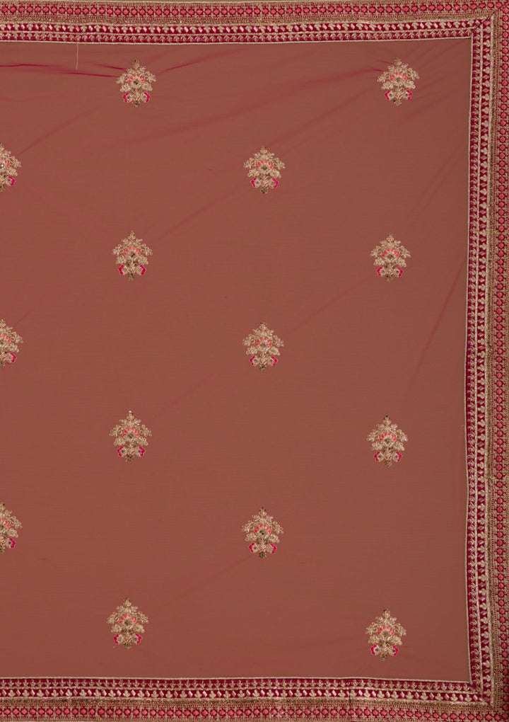 Rani Pink Zariwork Velvet Designer Lehenga-Koskii