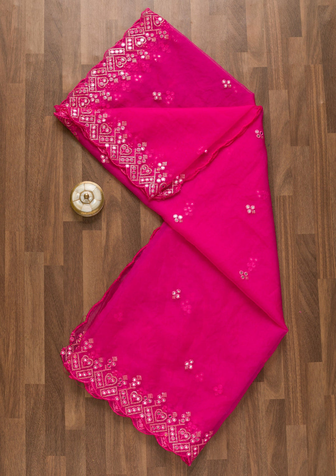 Rani Pink Gotapatti Net Dupatta-Koskii