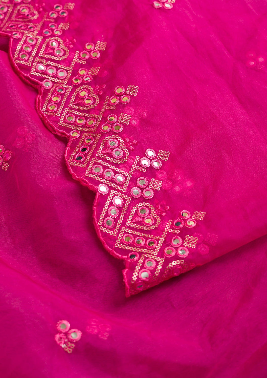 Rani Pink Gotapatti Net Dupatta-Koskii