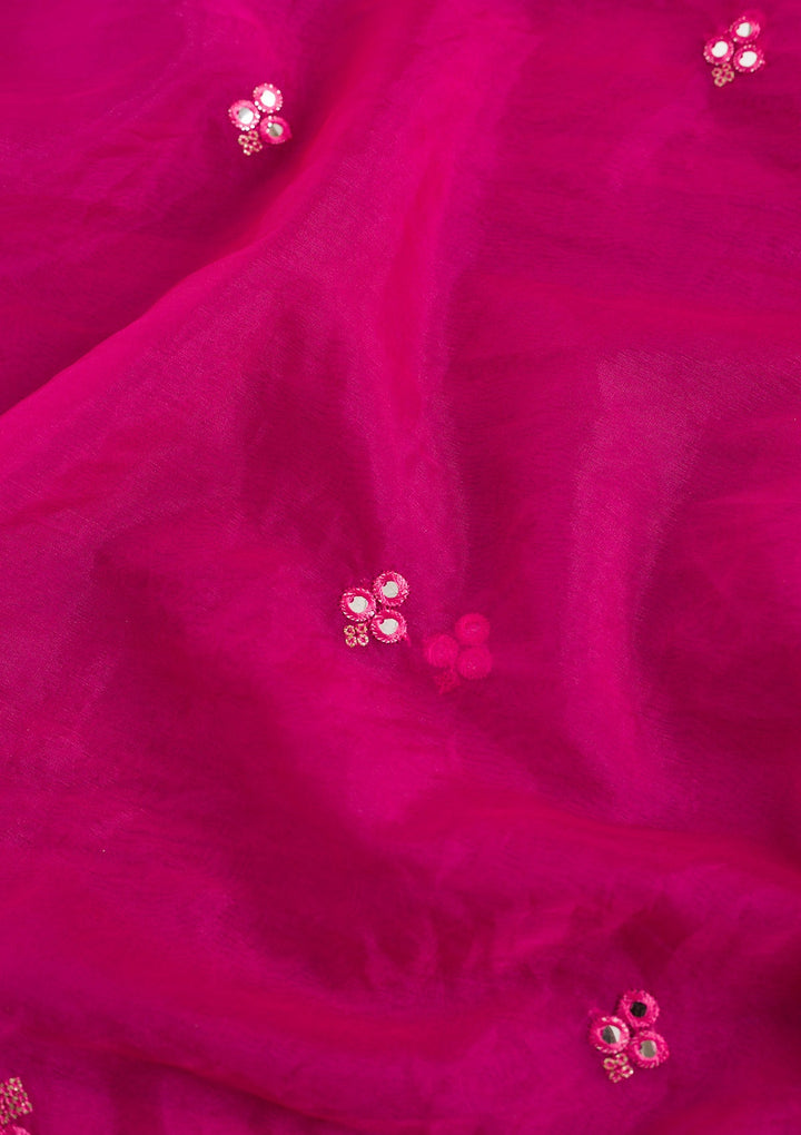 Rani Pink Gotapatti Net Dupatta-Koskii