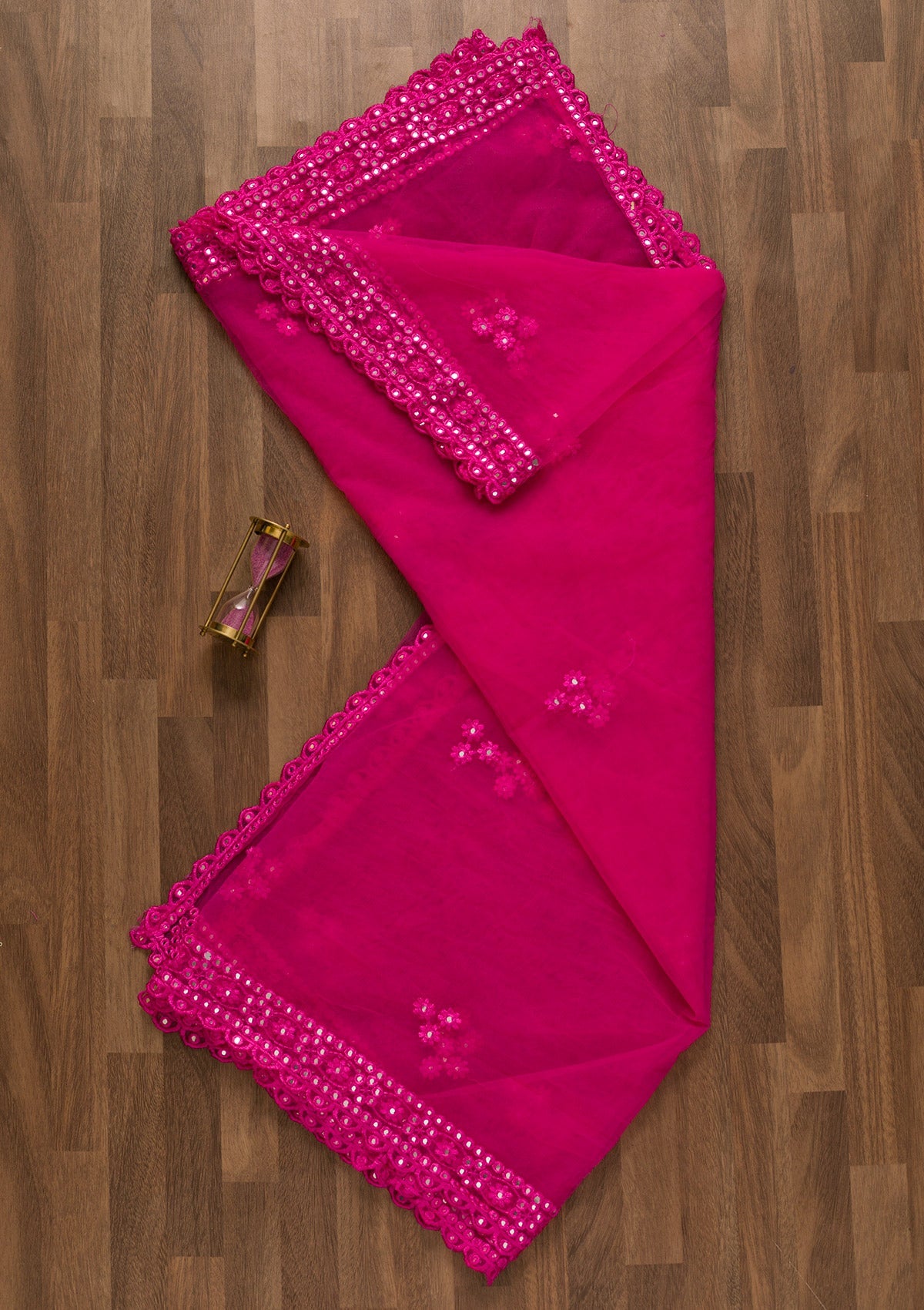 Rani Pink Gotapatti Net Dupatta-Koskii