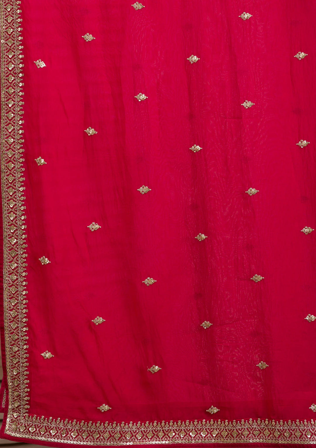 Rani Pink Sequins Banarasi Readymade Lehenga-Koskii