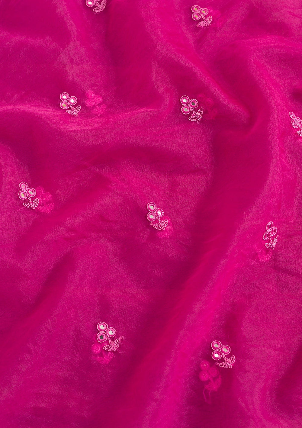 Rani Pink Threadwork Net Dupatta-Koskii