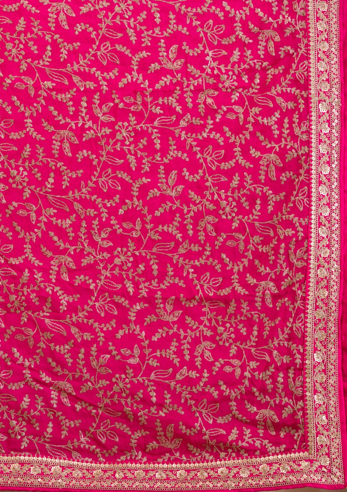Rani Pink Zariwork Georgette Readymade Lehenga-Koskii