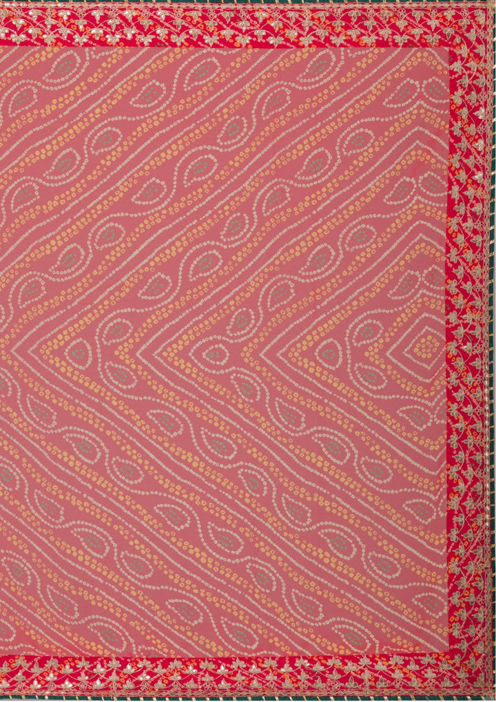 Red Gotapatti Georgette Saree-Koskii