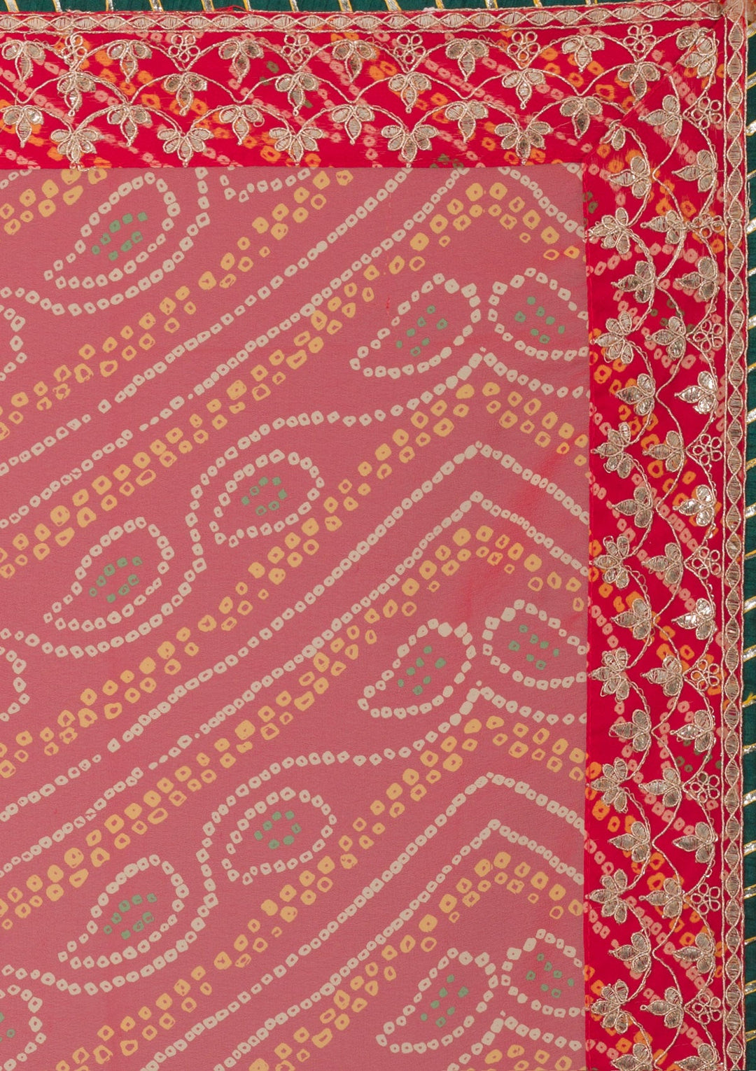 Red Gotapatti Georgette Saree-Koskii