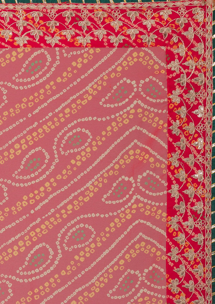 Red Gotapatti Georgette Saree-Koskii