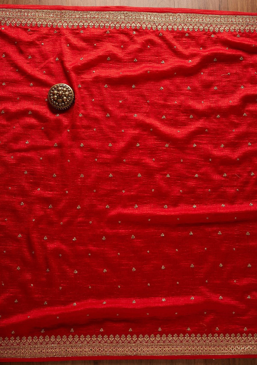 Red Stonework Georgette Designer Unstitched Salwar Suit - koskii