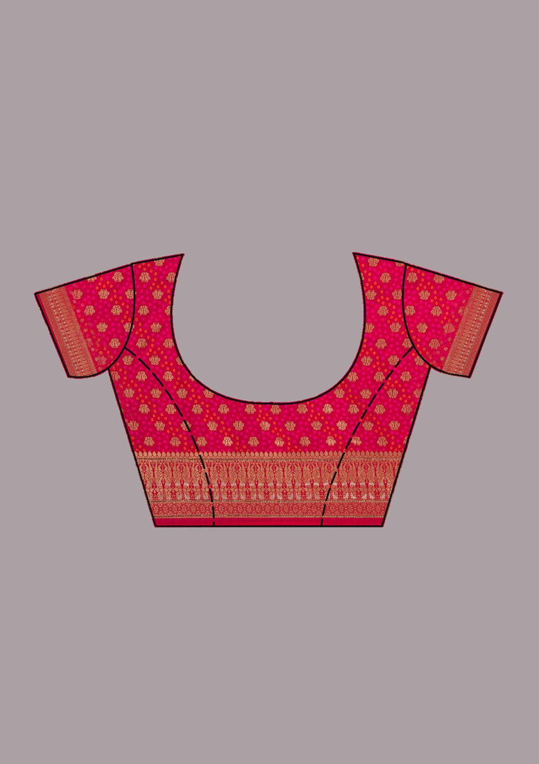 Red Swarovski Raw Silk Saree-Koskii